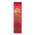 2"x8" 2nd Place Stock Event Ribbons (BASKETBALL) Lapels